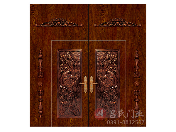 名稱:松鶴延年-型號(hào):鋼板大門